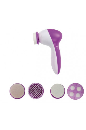 BROSSE NETTOYANTE VISAGE 4 EN1-DOS110- BLANC ET ROSE- LIVOO