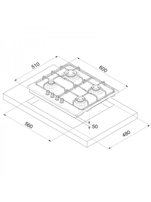 Table de cuisson Focus F400X / 60 cm / Inox