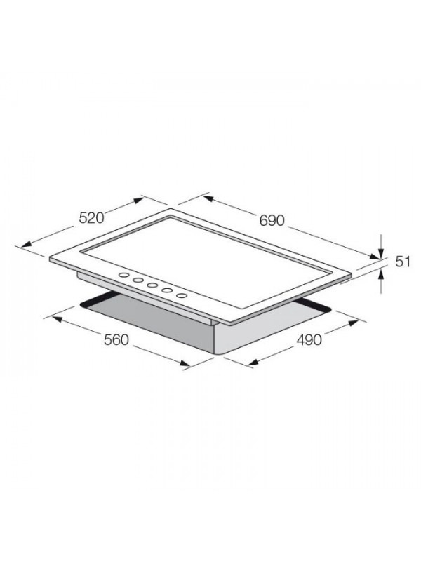 Plaque de Cuisson Encastrable FOCUS F407X 5 Feux 70 cm - Inox