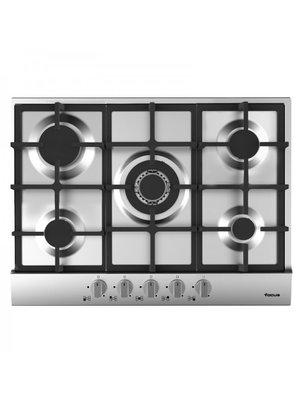 Plaque de Cuisson FOCUS 5 Feux / 70cm / Inox / Avec Thermocouple