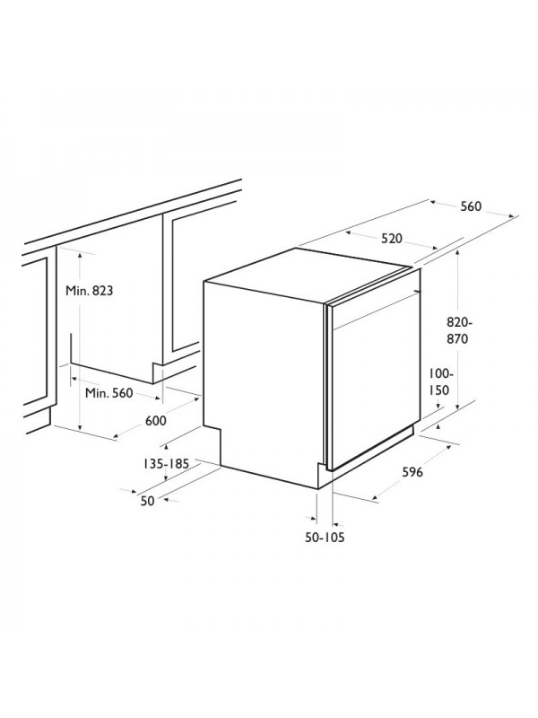 Lave-Vaisselle Focus Encastrable F500B 12 Couverts / Noir