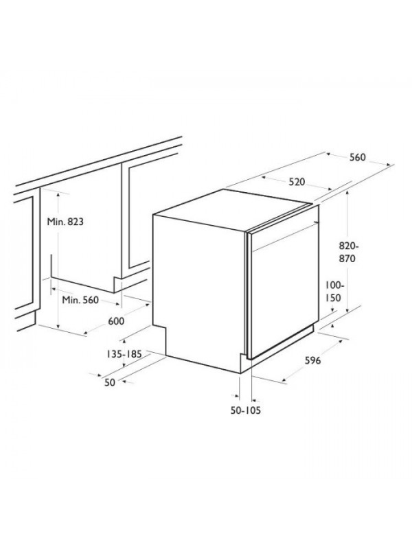 Lave Vaisselle Encastrable FOCUS F500X 12 Couverts - Inox