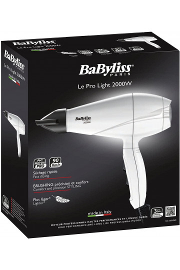 SÈCHE CHEVEUX PRO LIGHT 2000 WATT - BLANC - BABYLISS