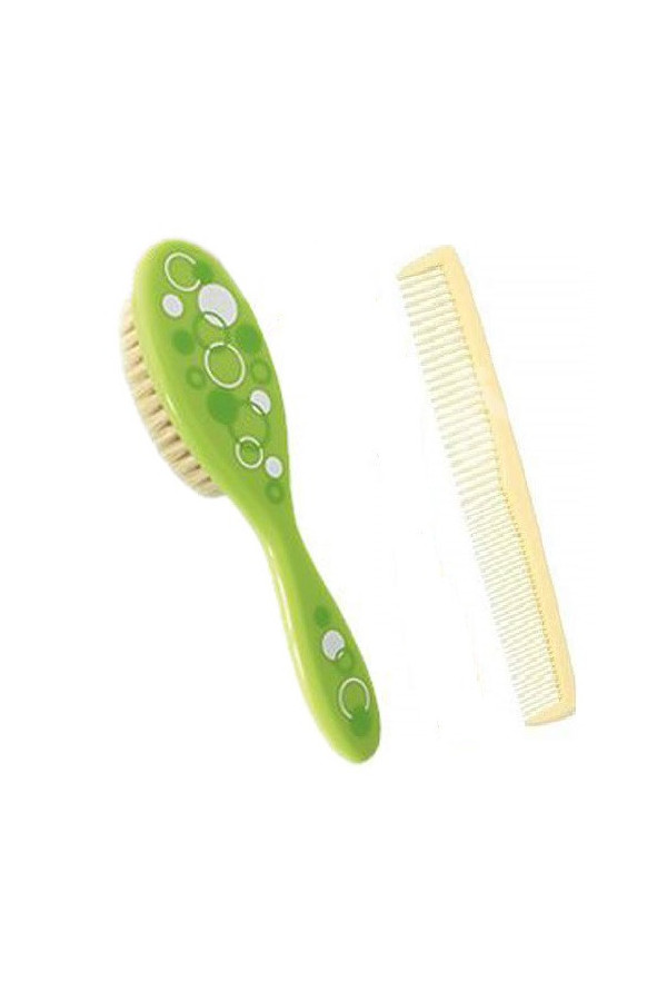 Brosse Et Peigne Pour Bebe Vert Babynova