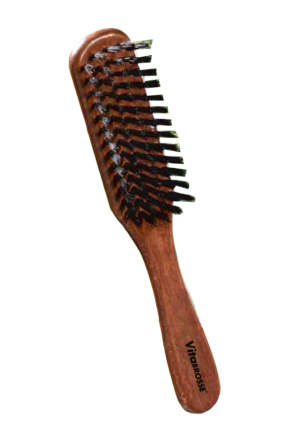 Brosse A Cheveux Plate En Bois Et En Soie Naturelle 702 Vitabrosse